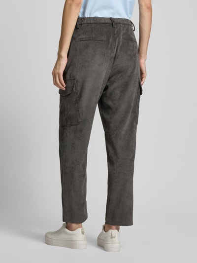 MAC Tapered fit corduroy broek met cargozakken, model 'Rahel' Antraciet - 5