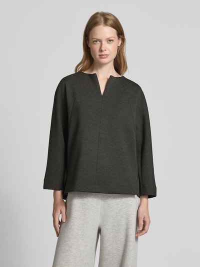 Rich & Royal Sweatshirt met 3/4-mouwen en tuniekkraag Antraciet - 4