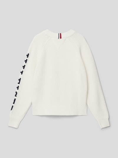 Tommy Hilfiger Teens Strickpullover aus Baumwolle mit Label-Detail Offwhite 3