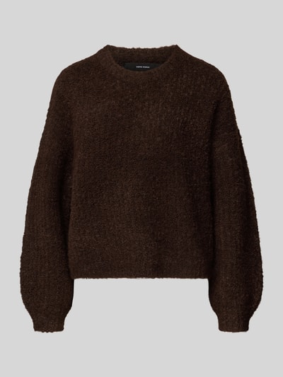 Vero Moda Relaxed Fit Strickpullover mit Woll-Anteil Modell 'CARMEN' Schoko 2