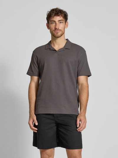 Tom Tailor Denim Relaxed Fit Poloshirt aus Baumwoll-Mix Mittelgrau 4