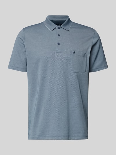 RAGMAN Koszulka polo w kroju regular fit z listwą guzikową i kieszenią na piersi Granatowy 2