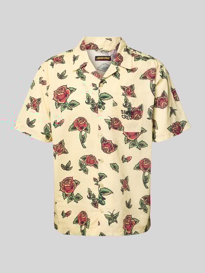 SANTA CRUZ Regular Fit Freizeithemd mit Reverskragen Modell 'FLASH ROSES' Beige 2