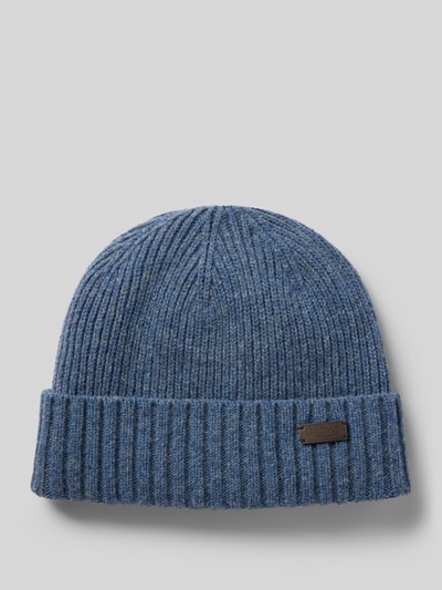 Barbour Beanie mit Label-Badge Blau 1