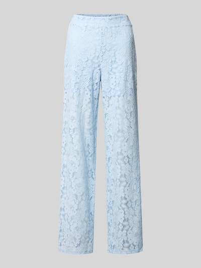 Produktfoto, Weite Hose in Spitzenoptik Modell 'HONEY' von Vero Moda in Hellblau, unifarben, Regular Fit mit elastischem Bund, Material Lochspitze