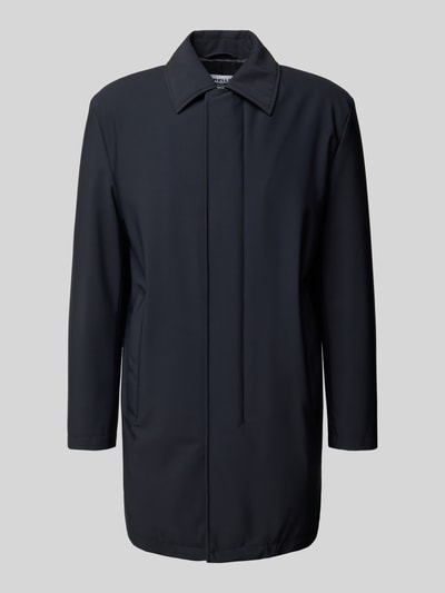 Strellson Regular fit lange jas met platte kraag, model 'NARO' Marineblauw - 2