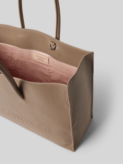 Coccinelle Shopper met structuurmotief, model 'MYRTHA' Taupe - 5