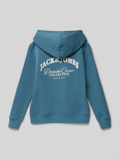 Jack & Jones Bluza o kroju comfort fit z kapturem i nadrukiem z logo Szaroniebieski 3