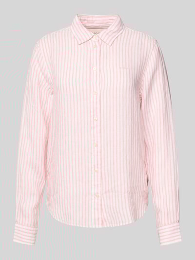 Gant Regular Fit Leinenhemdbluse mit Logo-Stitching Pink 2