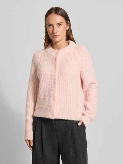 Vero Moda Relaxed fit gebreid jack met wol, model 'CARMEN' Roze - 4