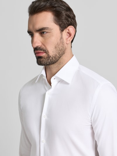 BOSS Slim Fit Businesshemd aus Baumwoll-Mix Modell 'HANK' Weiss 3
