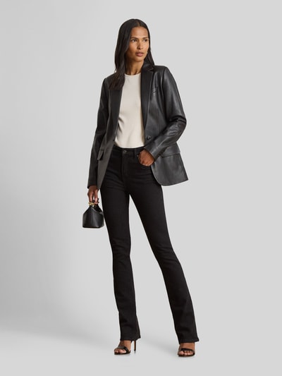 Lauren Ralph Lauren żakiet o kroju regular fit z naturalnej skóry Czarny 1