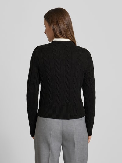 Polo Ralph Lauren Kurtka z dzianiny z mieszanki wełny i kaszmiru ze ściegiem warkoczowym Czarny 5