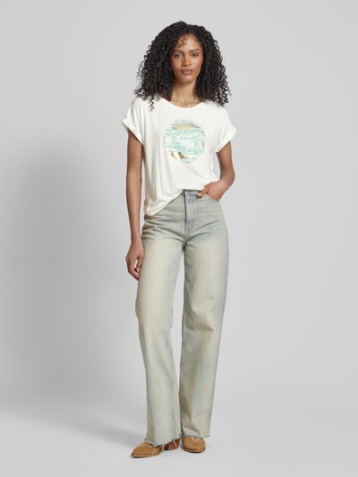 Soyaconcept T-shirt z nadrukiem z motywem i napisem model ‘Marica’ Oceaniczny 1