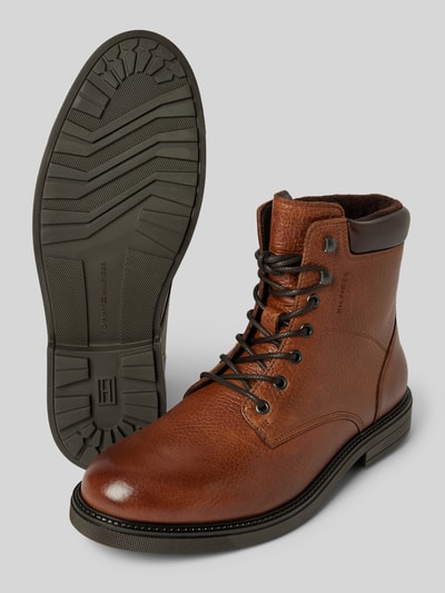 Tommy Hilfiger Lederboots mit Label-Details Cognac 4