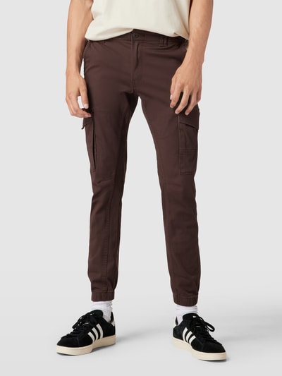 Jack & Jones Stoffen broek met cargozakken, model 'PAUL' Middenbruin - 4