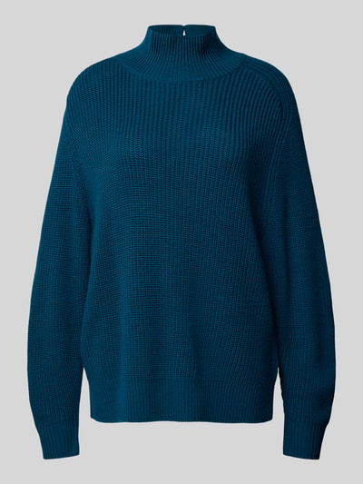 Windsor Gebreide pullover van scheerwol met opstaande kraag Petrol - 2