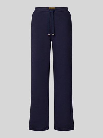 Productfoto, Straight Fit Sweatpants met elastisch bund en tunnelkoord van Christian Berg Woman in donkerblauw katoenmix, dames sweatpants