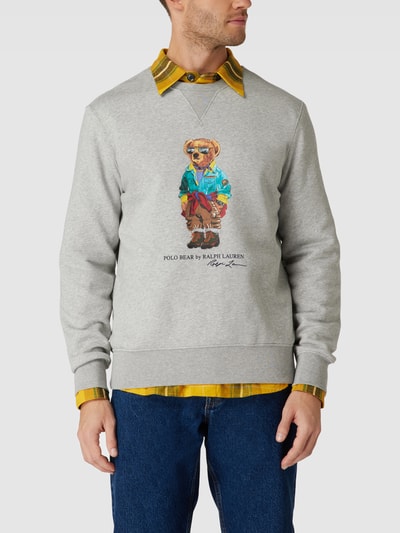 Polo Ralph Lauren Sweatshirt mit Label-Print Hellgrau Melange 4