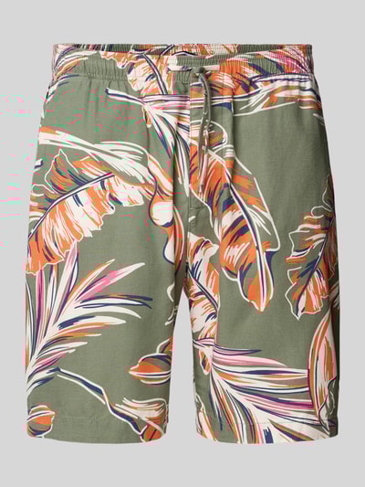 Tommy Hilfiger Bermudy o kroju regular fit ze wzorem na całej powierzchni Oliwkowy 2