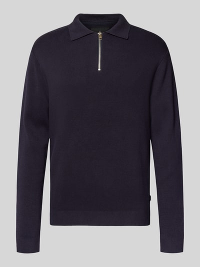 Jack & Jones Premium Strickpullover mit gerippten Abschlüssen Modell 'MILANO' Dunkelblau 2