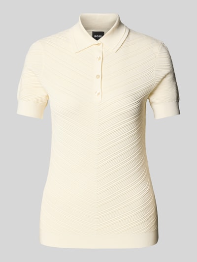 BOSS Poloshirt met korte knoopsluiting, model 'Fointa' Offwhite - 2