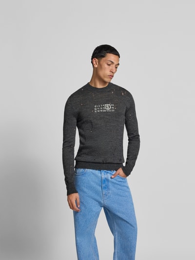 MM6 Maison Margiela Longsleeve aus reiner Schurwolle Anthrazit 4