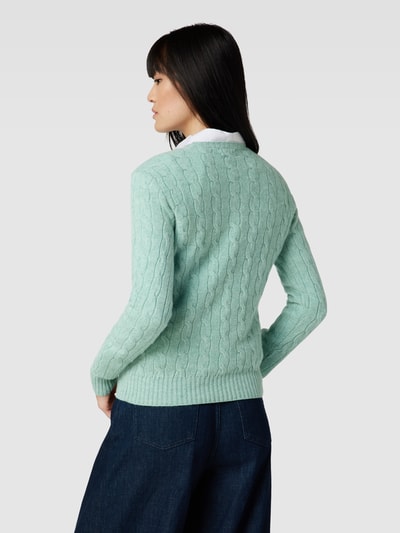 Polo Ralph Lauren Strickpullover mit Zopfmuster Modell 'JULIANNA' Mint 5