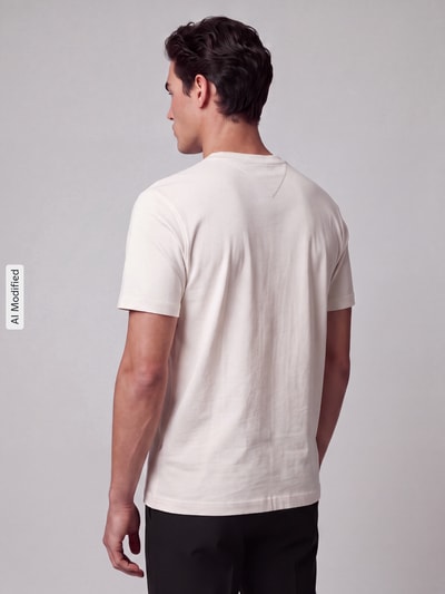 Tommy Hilfiger Regular Fit T-Shirt aus reiner Baumwolle Offwhite 5