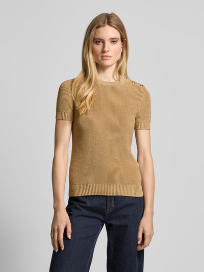 Lauren Ralph Lauren Strickpullover mit gerippten Abschlüssen Modell 'EYELAH' Gold 4