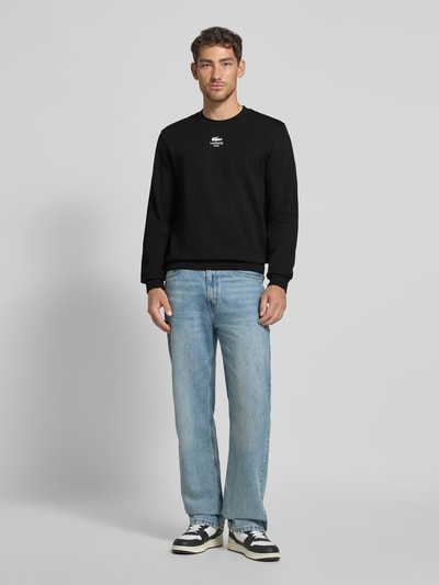 Lacoste Bluza o kroju regular fit z czystej bawełny Czarny 1