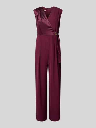 Rinascimento Jumpsuit mit V-Ausschnitt Bordeaux 2