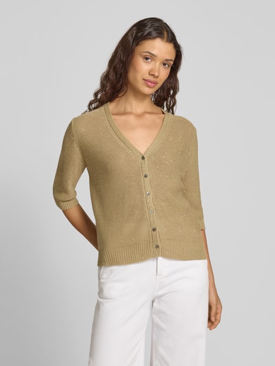 Hemisphere Leinencardigan mit 1/2-Arm Schilf 4