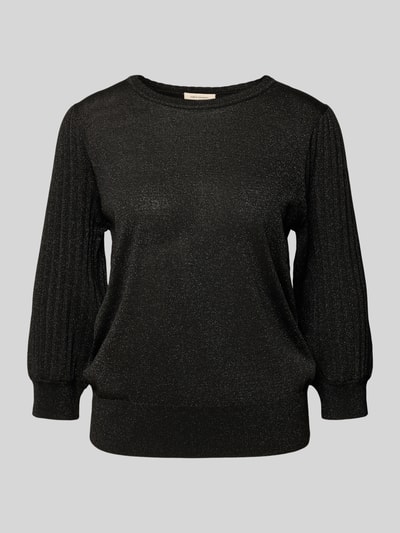 FREE/QUENT Strickpullover mit gerippten Abschlüssen Modell 'GLITTA' Black 2