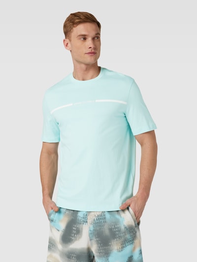 ARMANI EXCHANGE T-shirt z okrągłym dekoltem Jasnoturkusowy 4