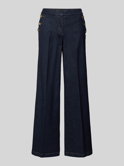 comma Wide leg jeans met persplooien Jeansblauw - 1