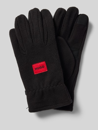 HUGO Handschuhe mit Label-Patch Modell 'Lacko' Black 1