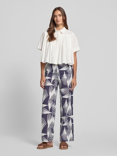 GUIDO MARIA KRETSCHMER WOMAN Wide Fit Stoffhose mit floralem Allover-Print Modell 'Lani' Blau 1