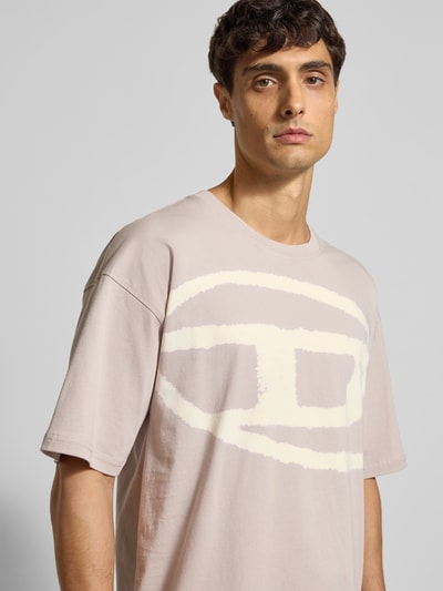 Diesel Relaxed Fit T-Shirt mit Logo-Print Hellgrau 3