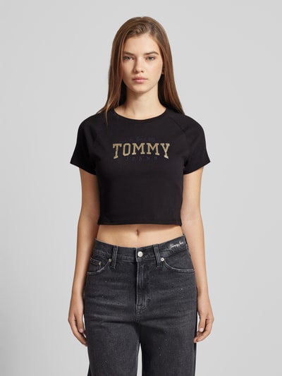 Tommy Jeans Cropped T-Shirt mit Rundhalsausschnitt Black 4