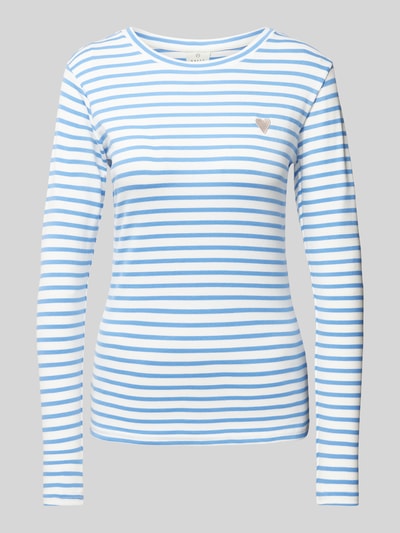 Kaffe Shirt met lange mouwen en streepmotief, model 'Liddy' Blauw - 2