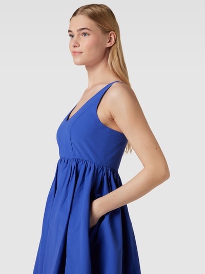 Selected Femme Knielange jurk met uitlopend rokdeel, model 'FELIA' Koningsblauw - 3