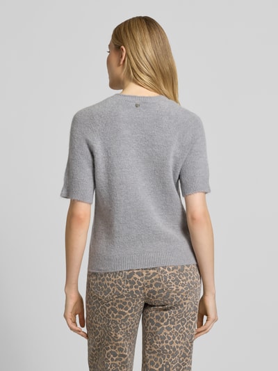 Rich & Royal Gebreid shirt met ronde hals en 1/2-mouwen Middengrijs - 5