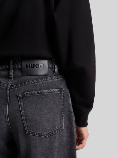 HUGO Barrel Fit Jeans aus reiner Baumwolle Dunkelgrau 3