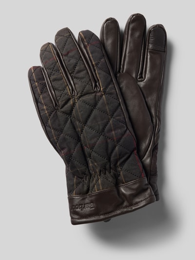 Barbour Handschoenen van echt leer, model 'DARWEN' Kaki - 1