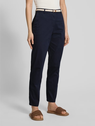 Christian Berg Woman Casual Fit Chino mit Gürtel Dunkelblau 4