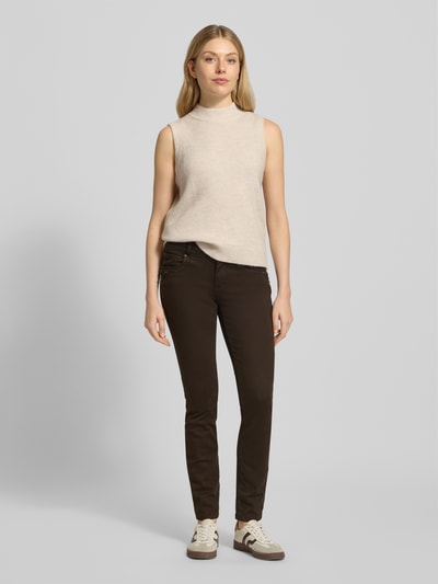 Buena Vista Cropped Hose mit Eingrifftaschen Modell 'TUMMYLESS Z CROPPED' Dunkelbraun 1