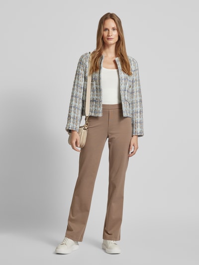 Fransa Flared broek met elastische band, model 'Blazer Pa 2' Taupe - 1