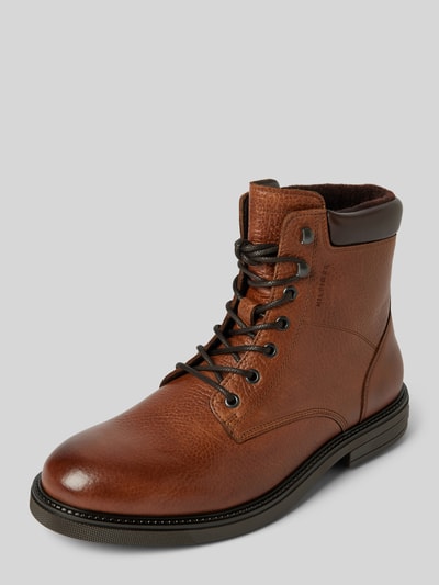 Tommy Hilfiger Lederboots mit Label-Details Cognac 1