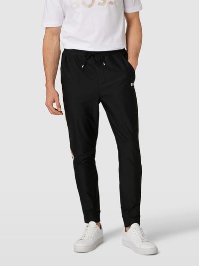 BOSS Green Sweatpants met elastische band, model ‘Hicon’ Zwart - 4